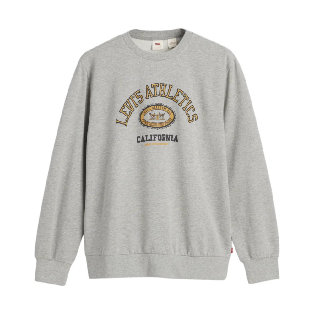 Levi's Standard Fit Graphic Crewneck Sweatshirt - Crew Rain Drum - Brown