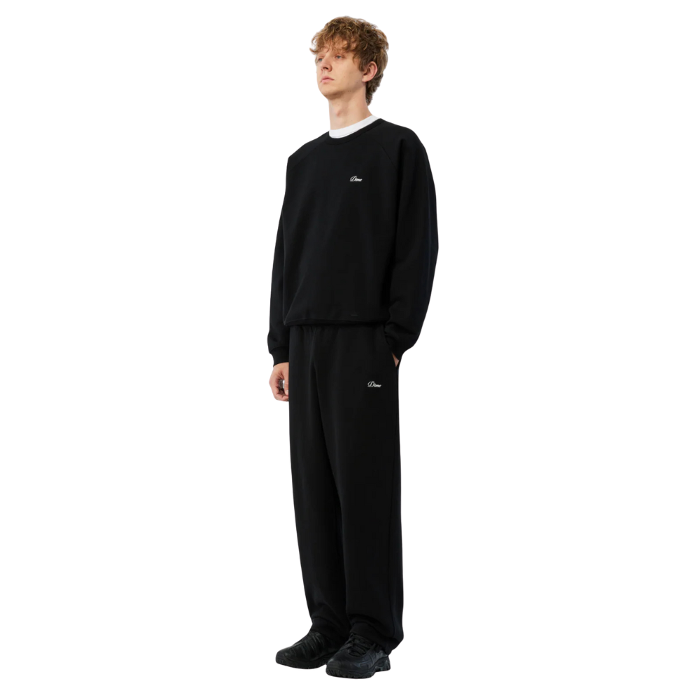 Dime Cursive Small Logo Crewneck - Black