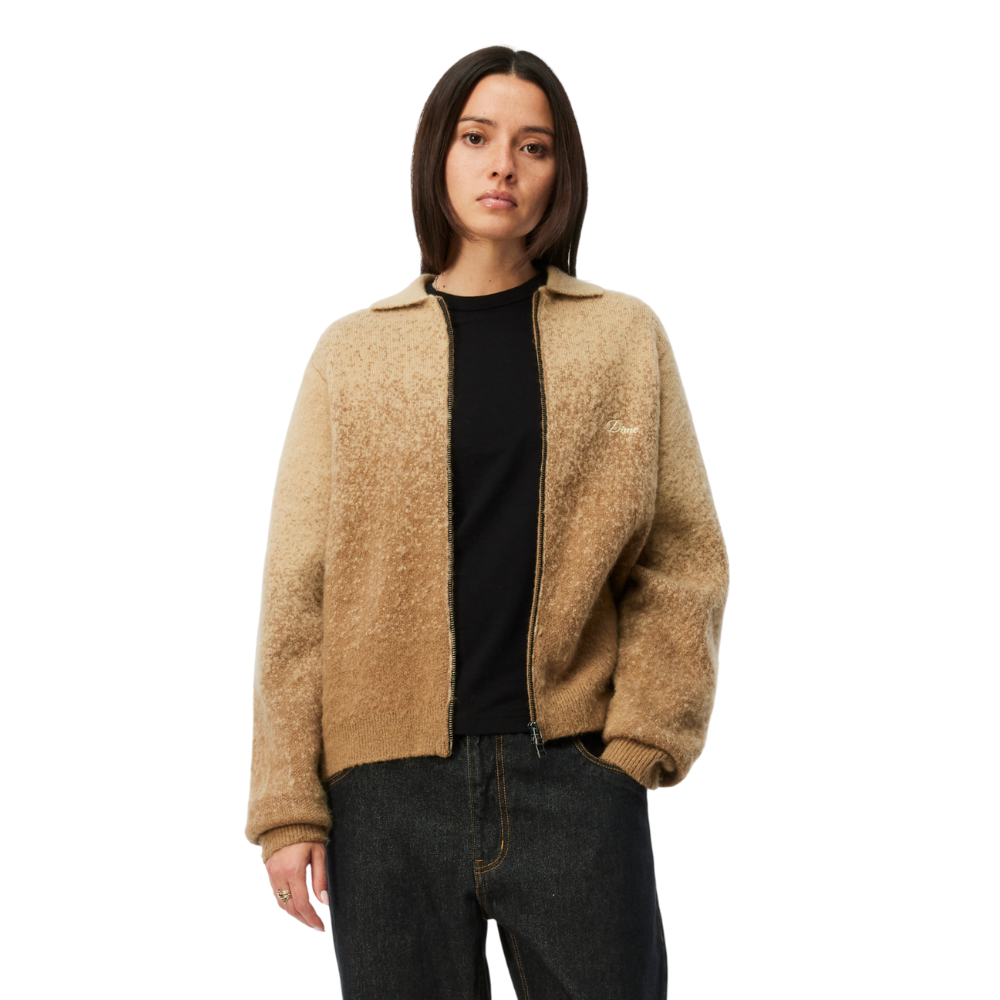 Dime Mohair Double Zip Knit - Camel