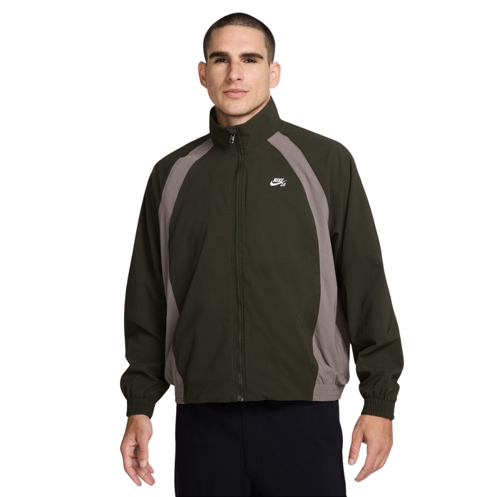 Nike SB Full-Zip Woven Skate Jacket - SEQUOIA/CAVE STONE/WHITE