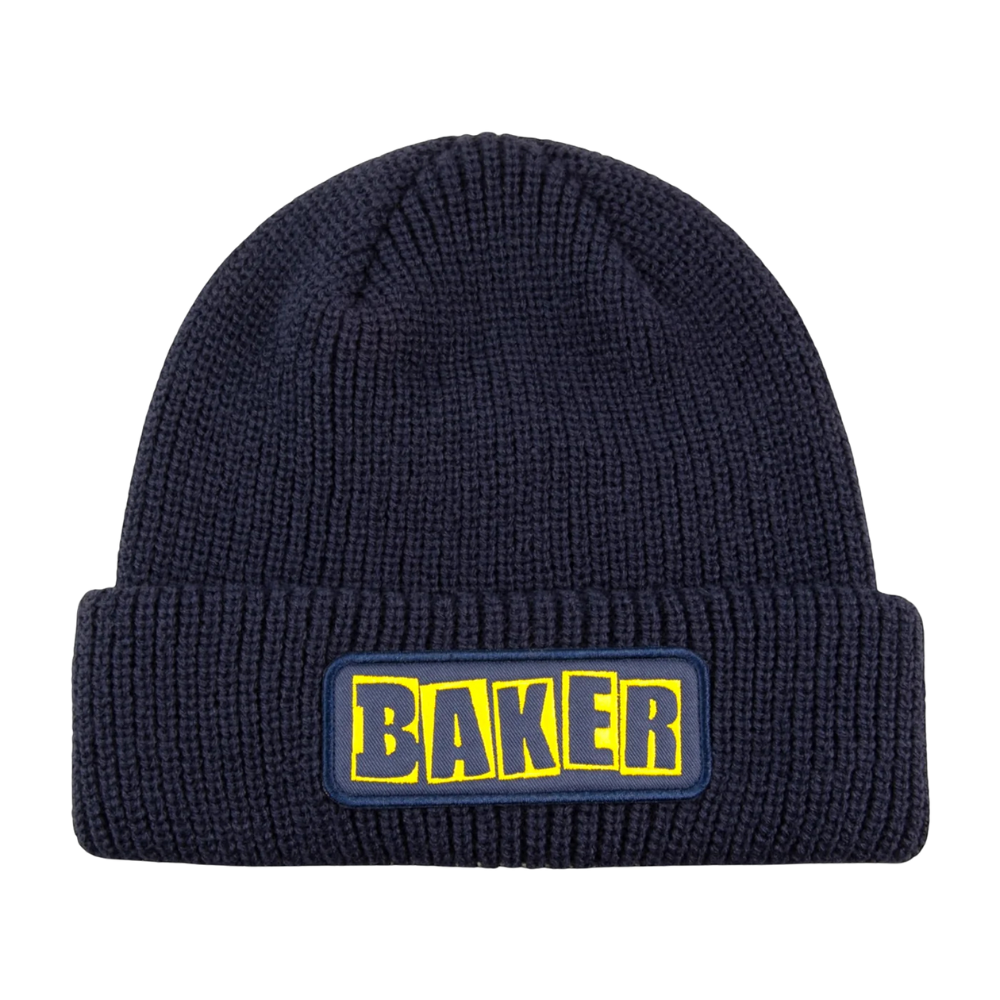 Baker Brand Logo Beanie - Navy/Yellow