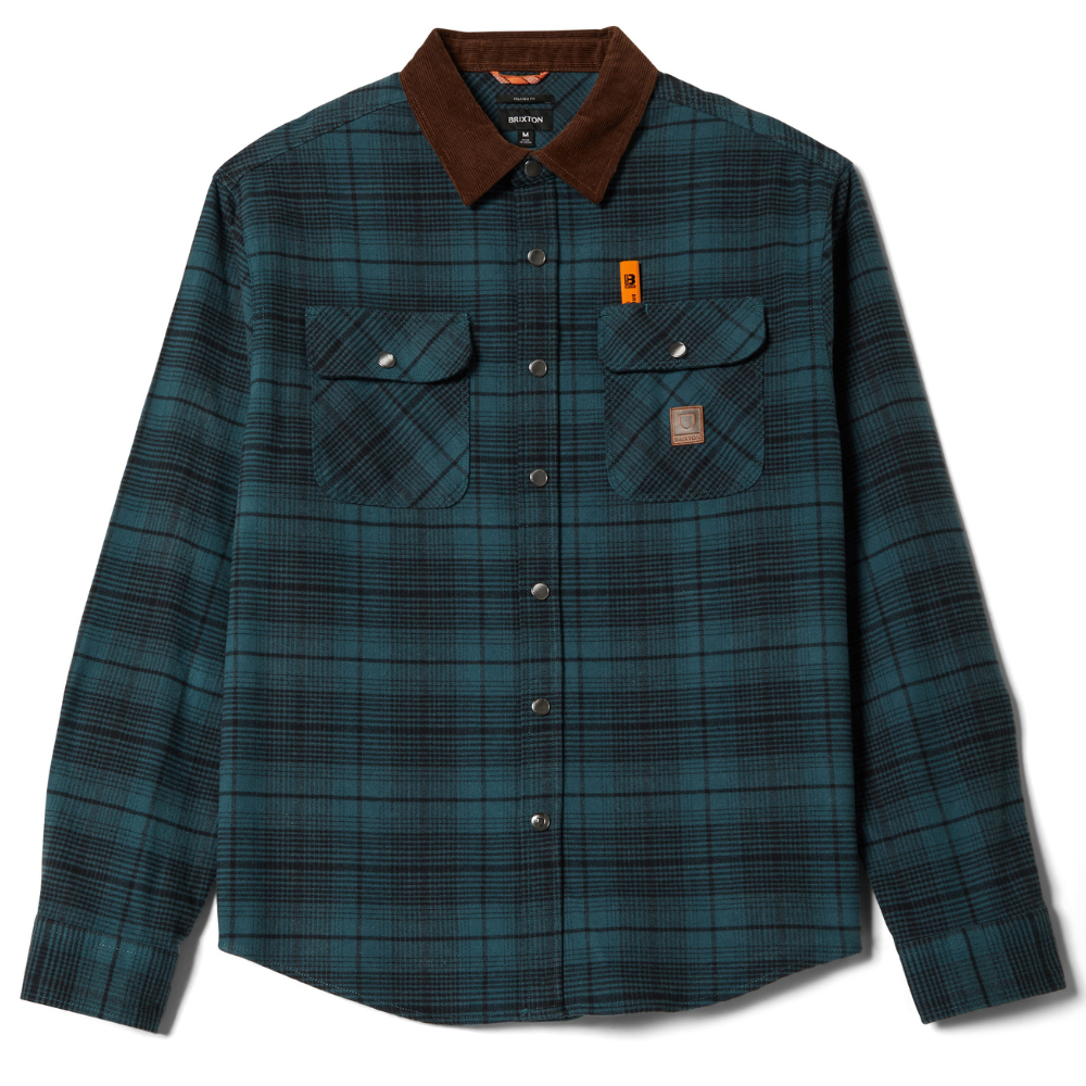 Brixton Builders Bowery Flannel - Night Sage/Black