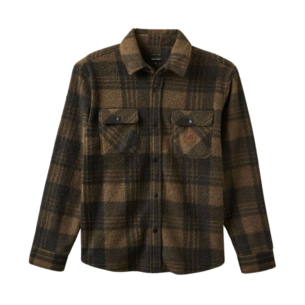 Brixton Bowery Arctic Stretch L/S Fleece - Burro Brown/Black Plaid