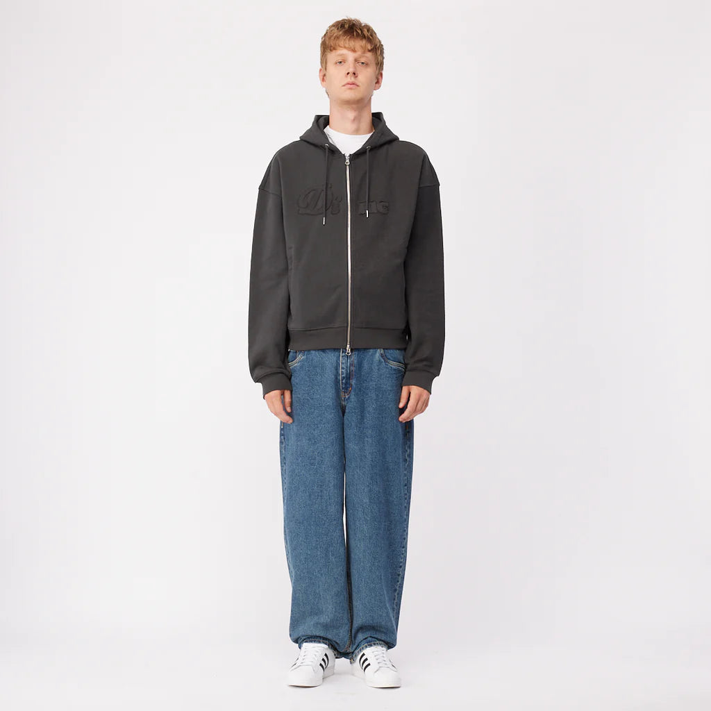 Dime Reverse French Terry Zip Hood - Vintage Black