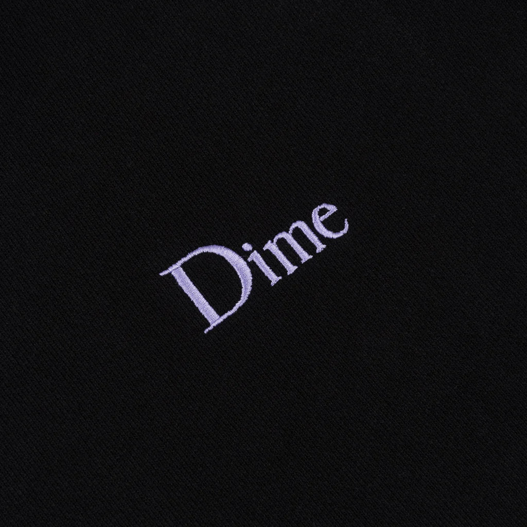 Dime Classic Small Logo Embroidered Hoodie - Black/Purple