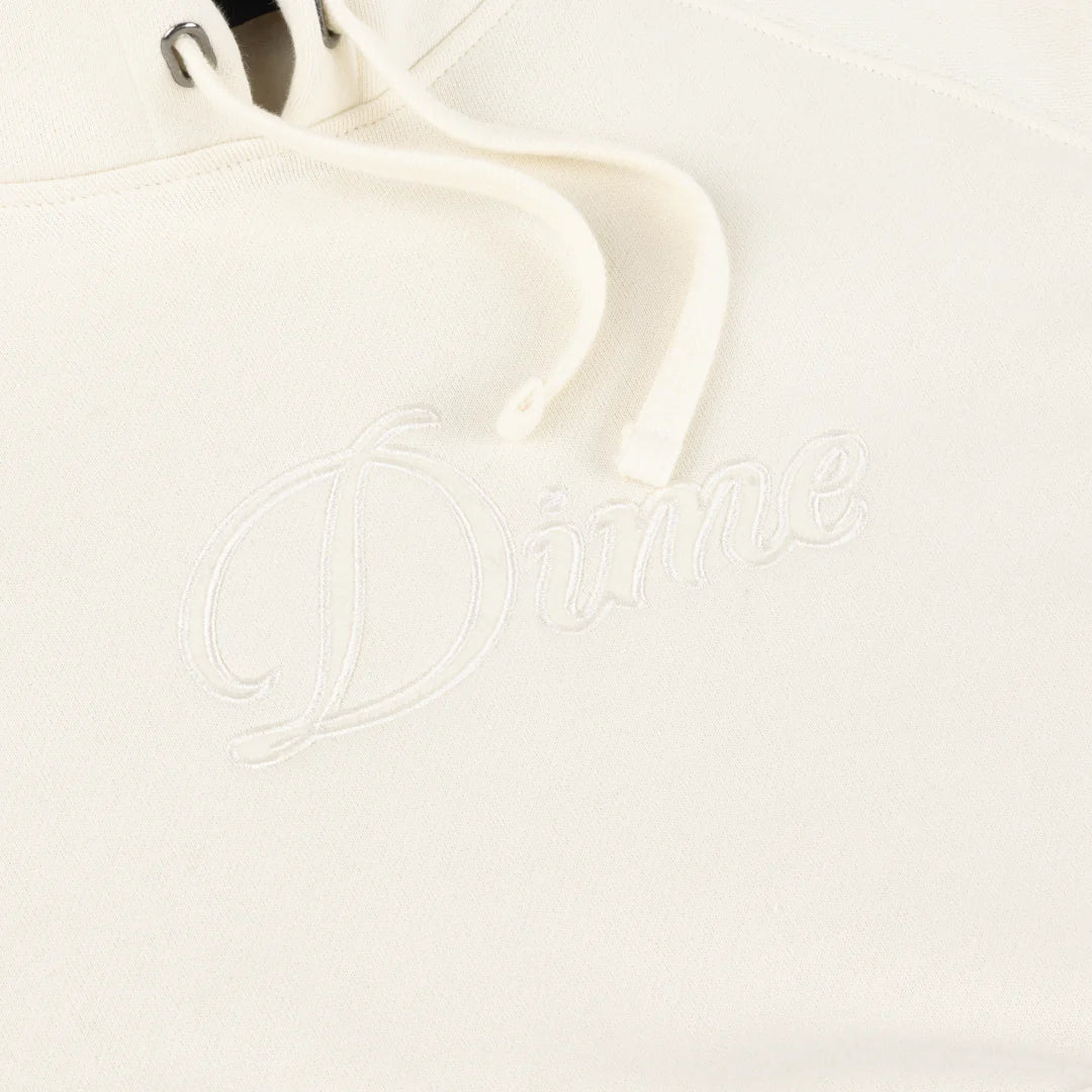 White hoodie with a logo on a white background