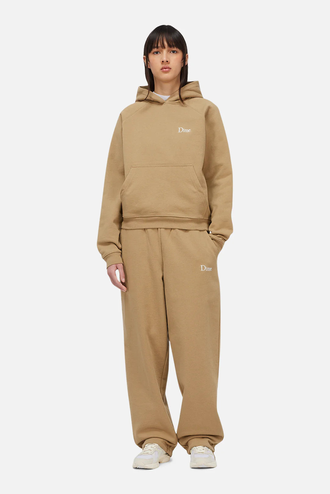 Dime Classic Small Logo Hoodie - Tan