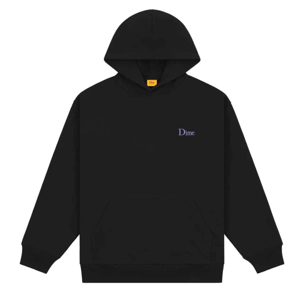 Dime Classic Small Logo Embroidered Hoodie - Black/Purple