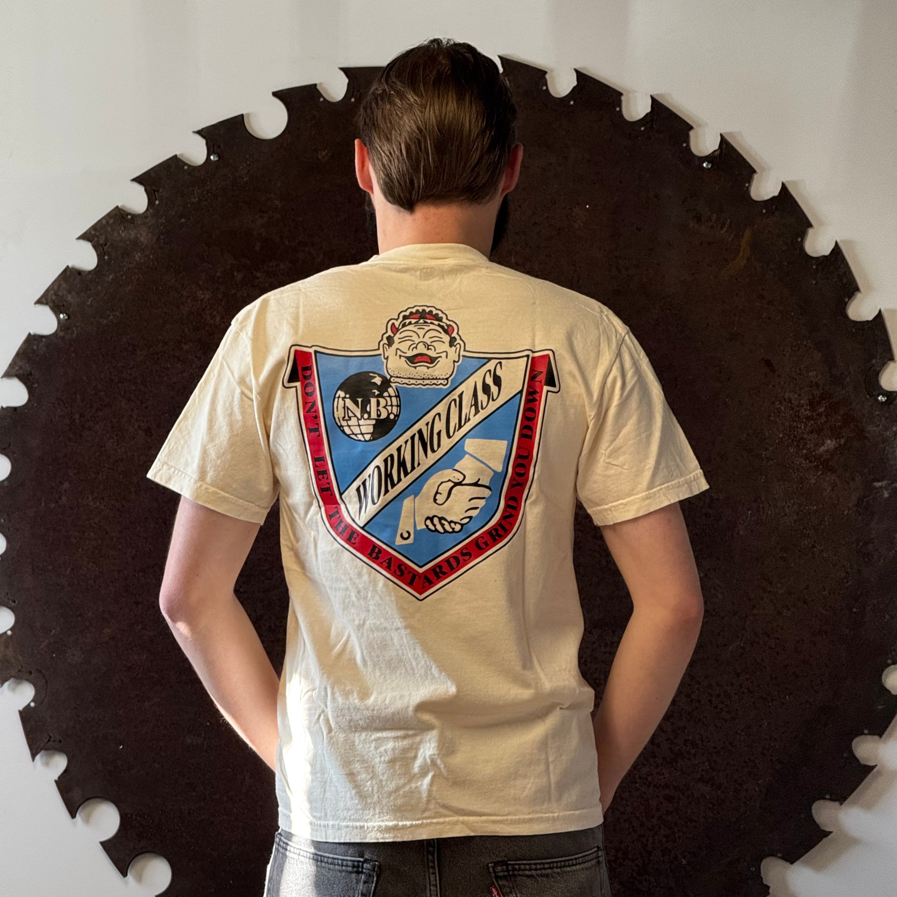 Working Class IOOB Tee - Ivory/Blue/Red/Black