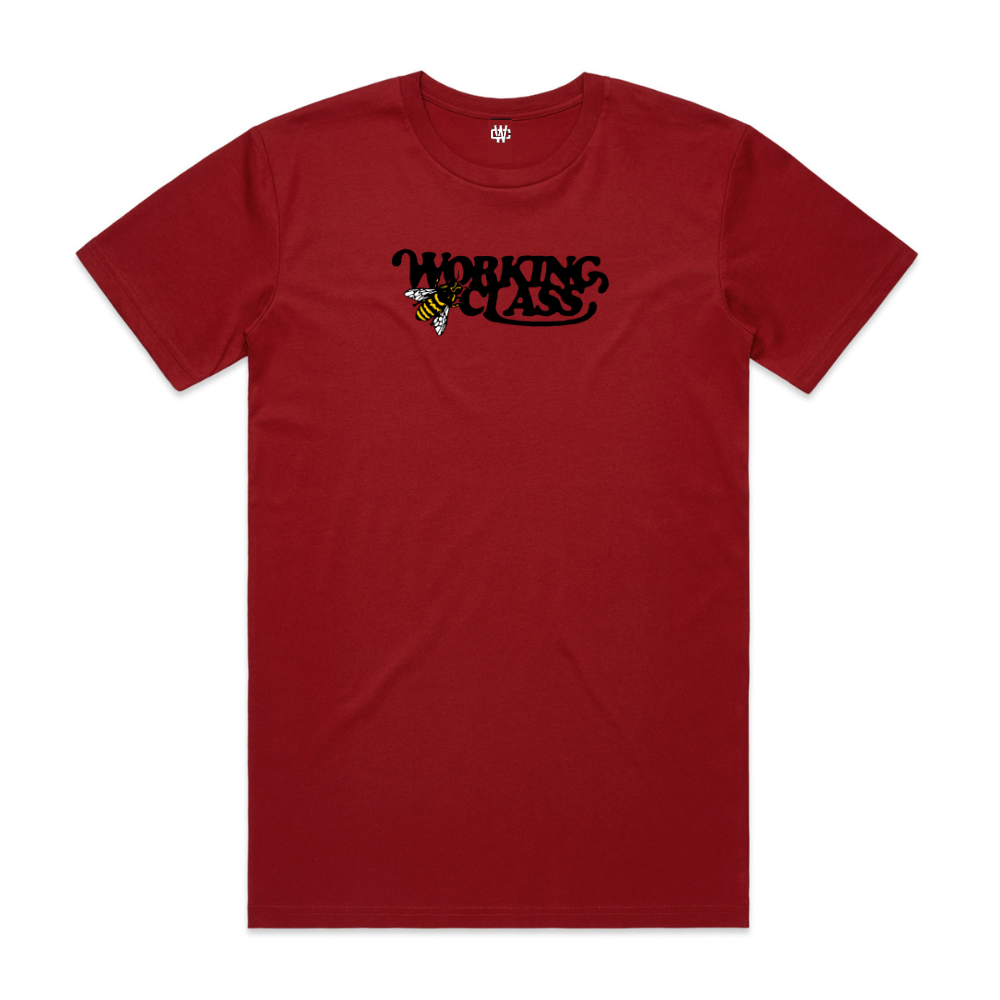 Working Class Worker Bee Tee - Cardinal