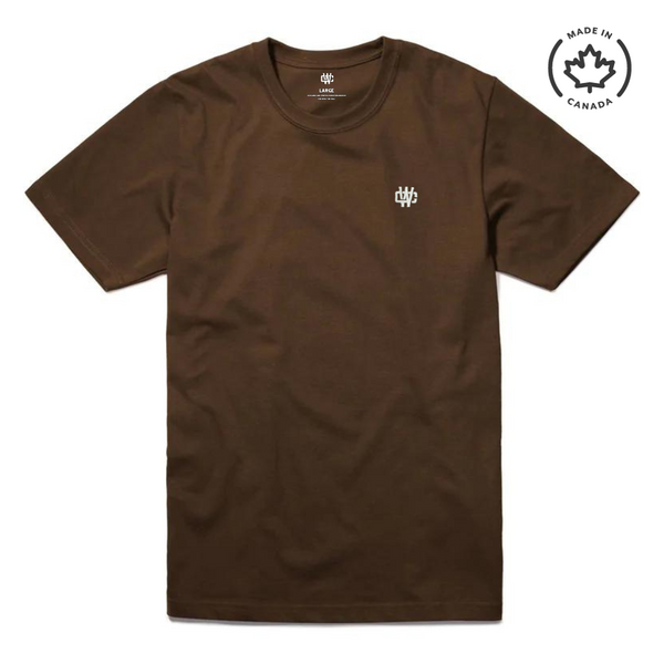 Working Class Monogram Embroidery tee - Chocolate/White Gold