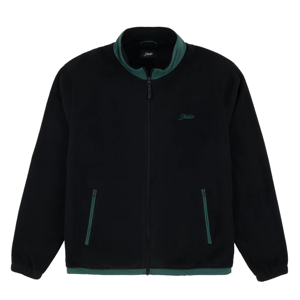 Studio Peace Polar Fleece - Black w/Hunter Green Ripstop Trim