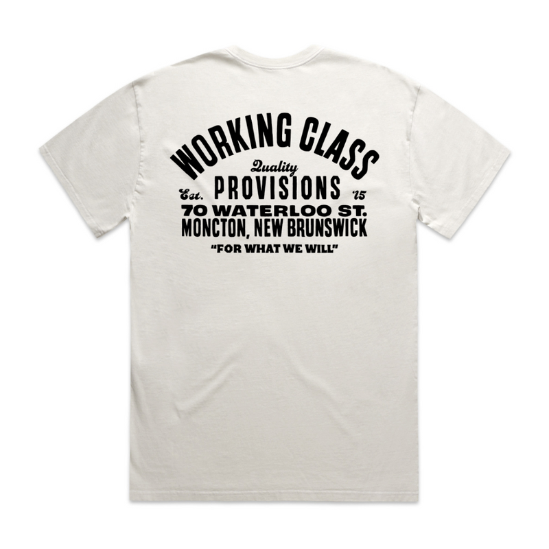 Working Class Heavy Provisions Tee - Faded Bone/Black