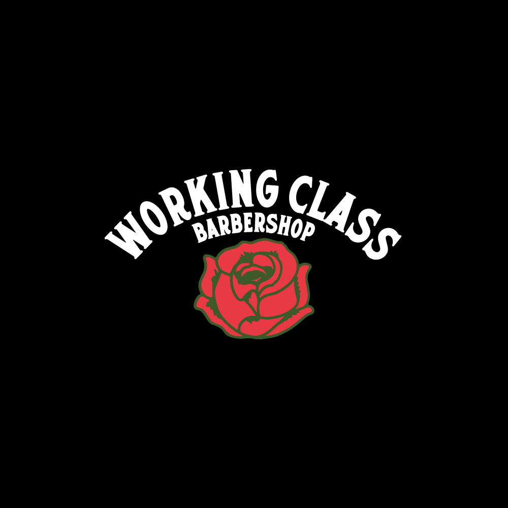 Working Class Barbershop Razor Rose Tee - Black/White/Red/Orange