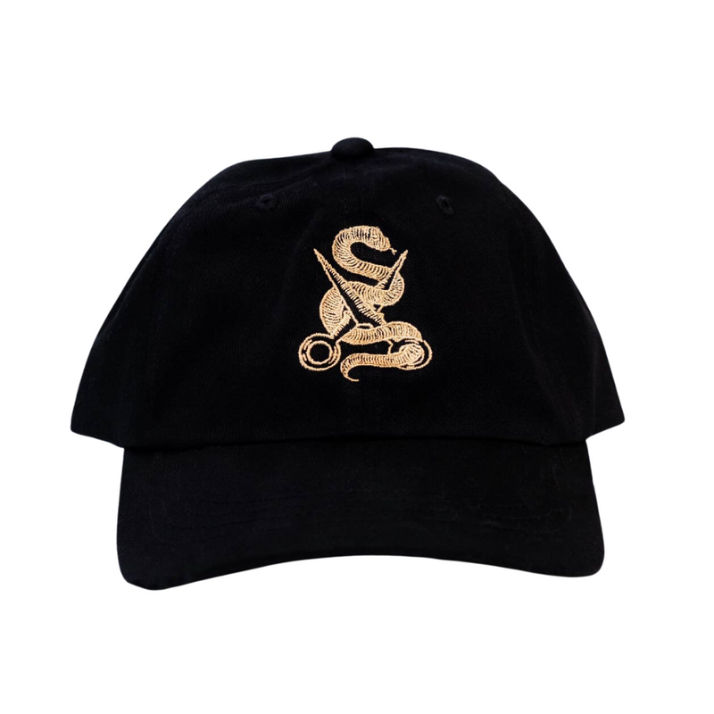 Snake & Scissor Dad Cap - black/gold