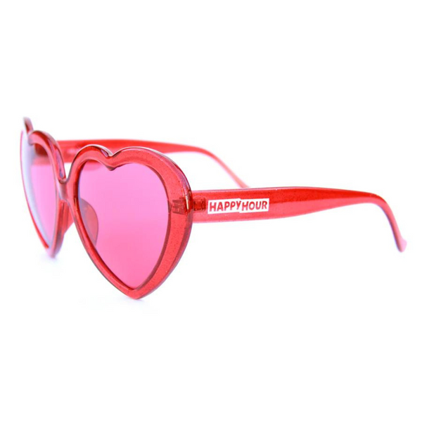 HAPPY HOUR - HEART ONS -  Red Sparkle/Red Lense