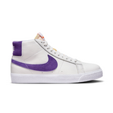 NIKE SB ZOOM BLAZER MID - WHITE/COURT PURPLE-WHITE-GUM LIGHT BROWN