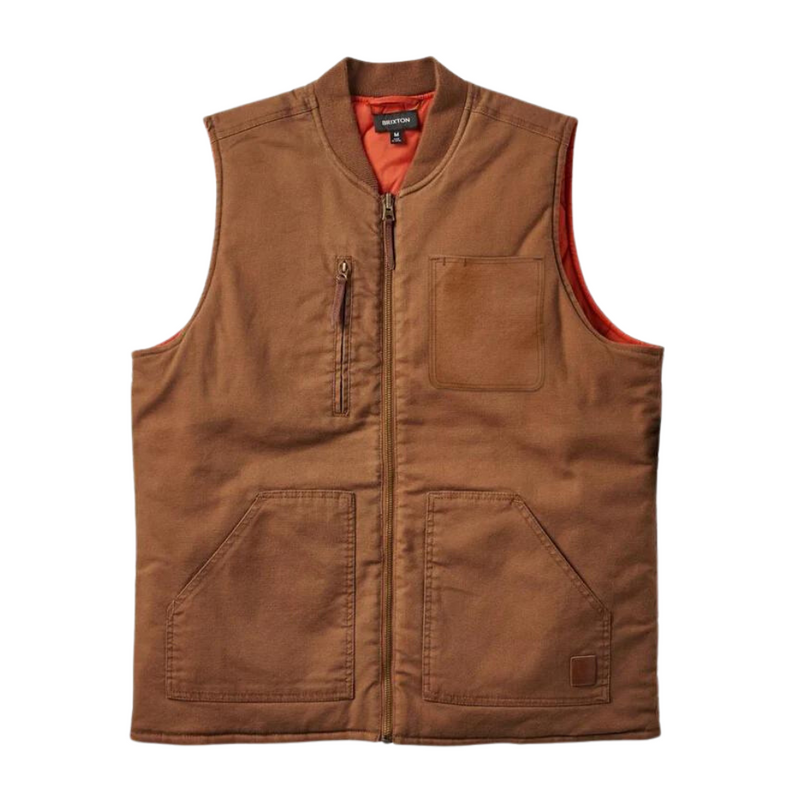 Brixton Builders Abraham Reversible Vest - Bison/Burn Red