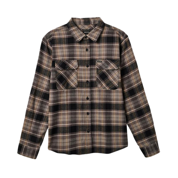 Brixton Bowery L/S  Flannel - Black/Charcoal/Oatmeal