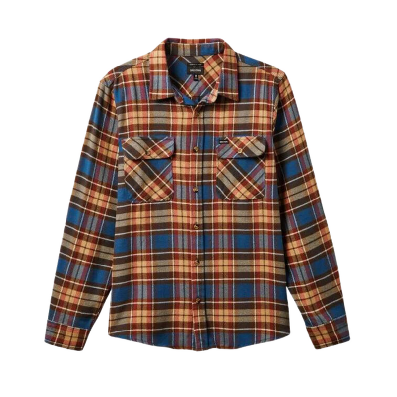 Brixton Bowery L/S  Flannel - Ocean Blue/Palm Desert/Sand