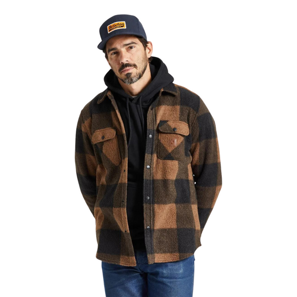 Brixton Bowery L/S Arctic Fleece - Bison/Black