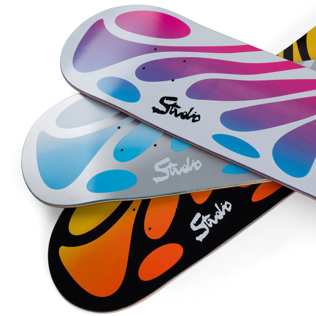 Studio Organic Plus Silver/Blue Fade Skateboard Deck - 8.0"