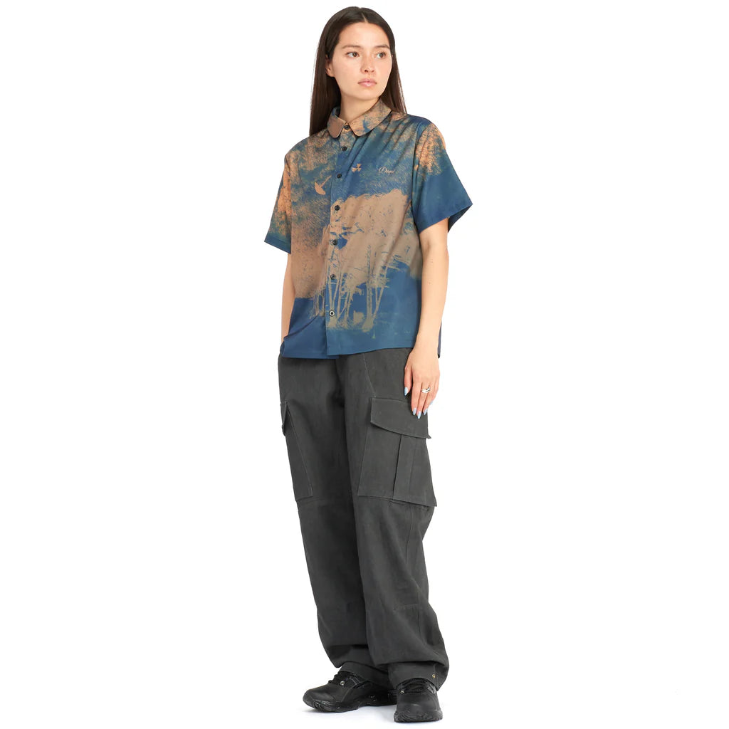 Dime Day Off Button Up - Peach