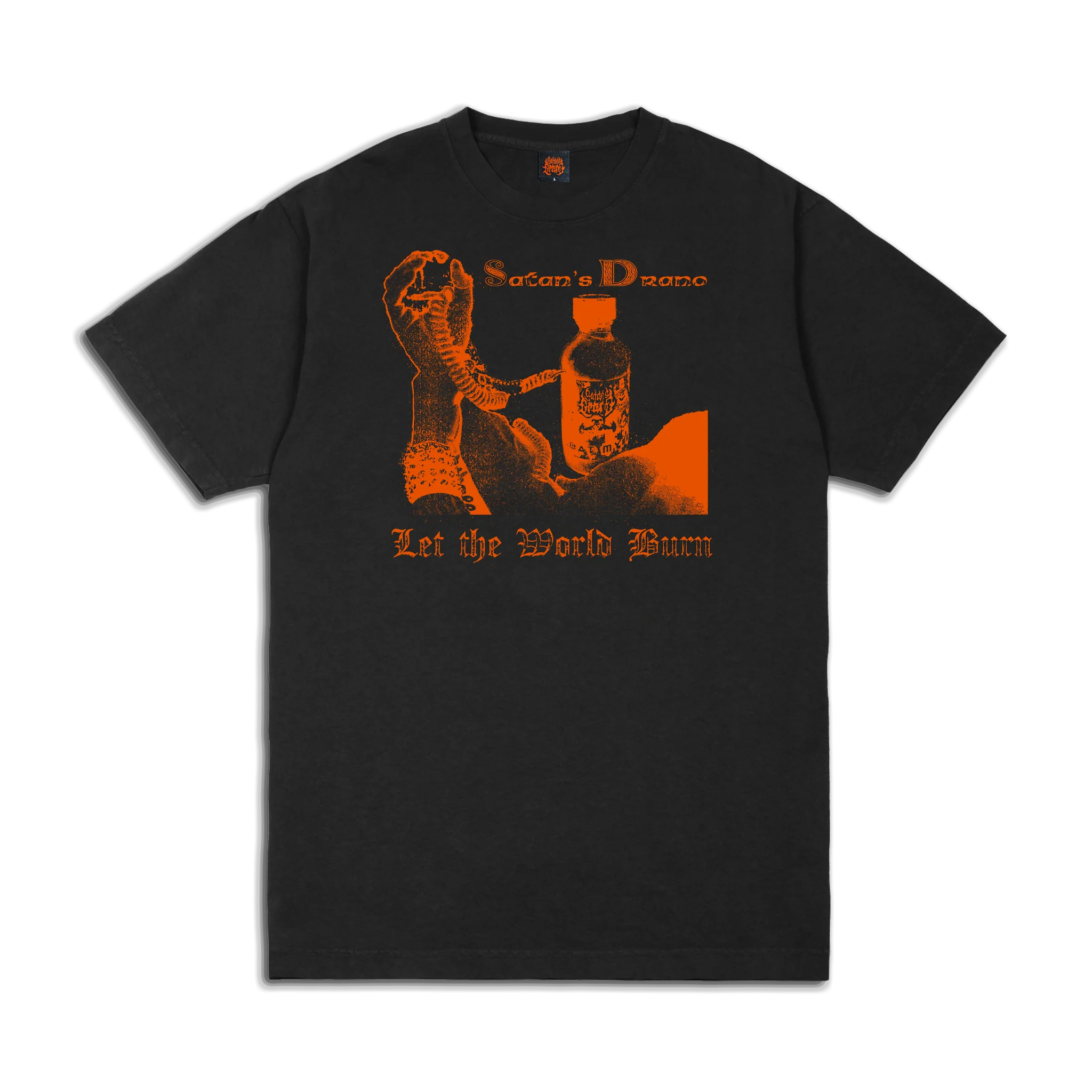 Satan's Drano Let The World Burn T-shirt - Black