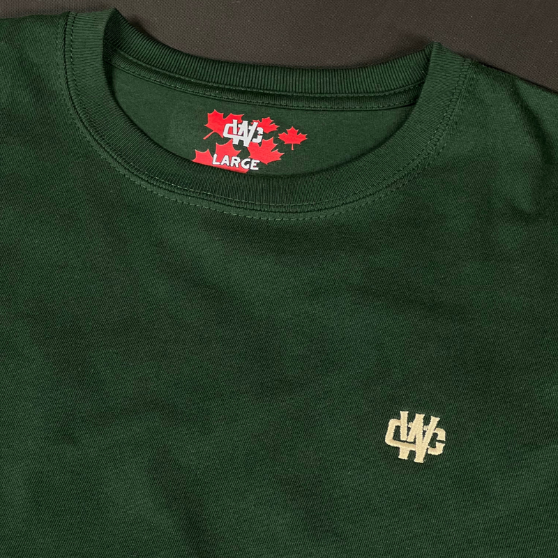 Working Class Monogram Embroidery tee - Pine/White Gold