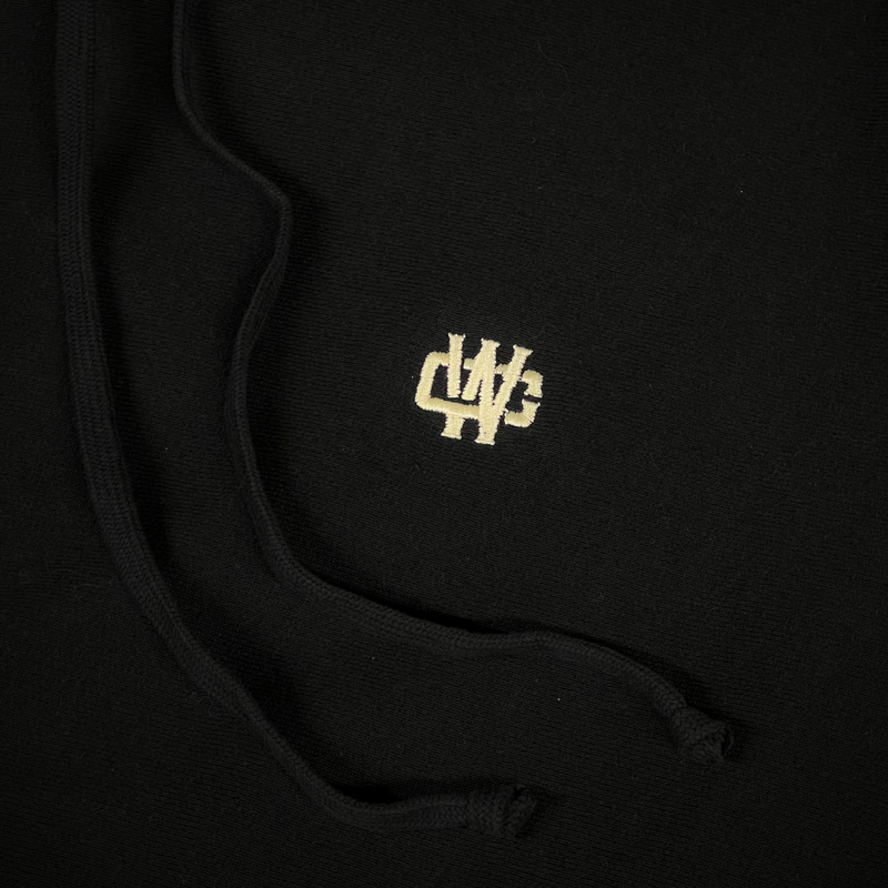 Working Class Monogram Embroidery Hoodie - Black/White Gold