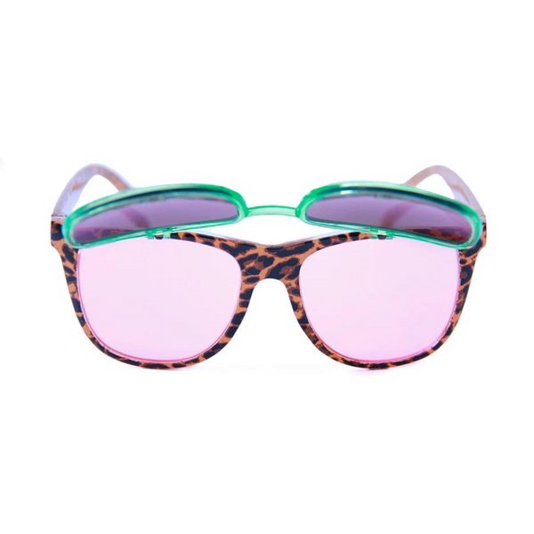 Happy Hour Shades Flip Up Sunglasses - Leopard Party