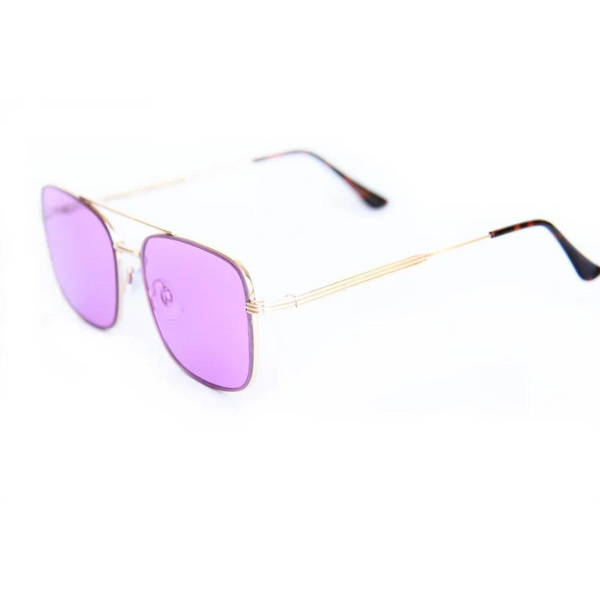 Happy Hour Shades The Beagle - Gold Metal/Purple Lens