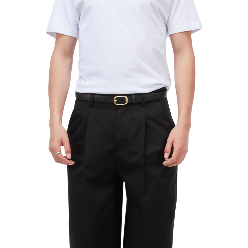 Dime Dress Leather Belt - Black