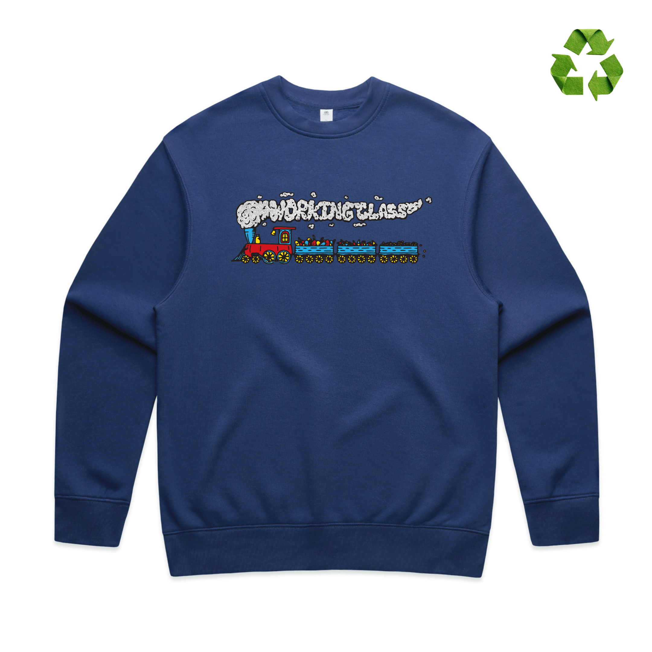 Working Class Skate Train Crew - Cobalt