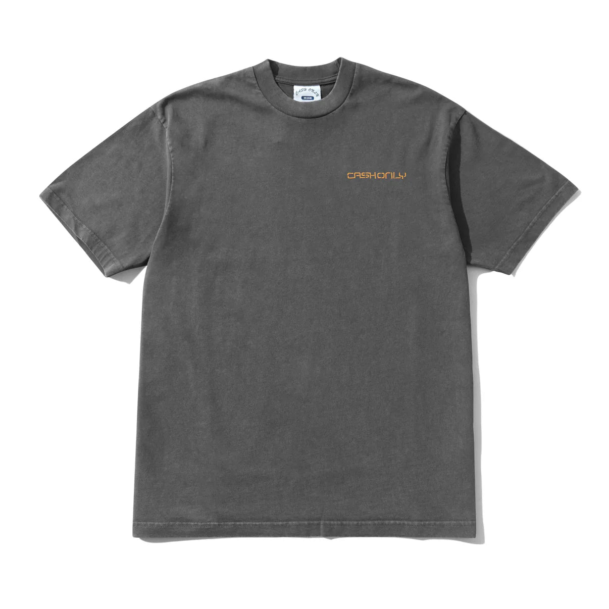 Cash Only Stencil Pigment Dye Tee - Washed Black