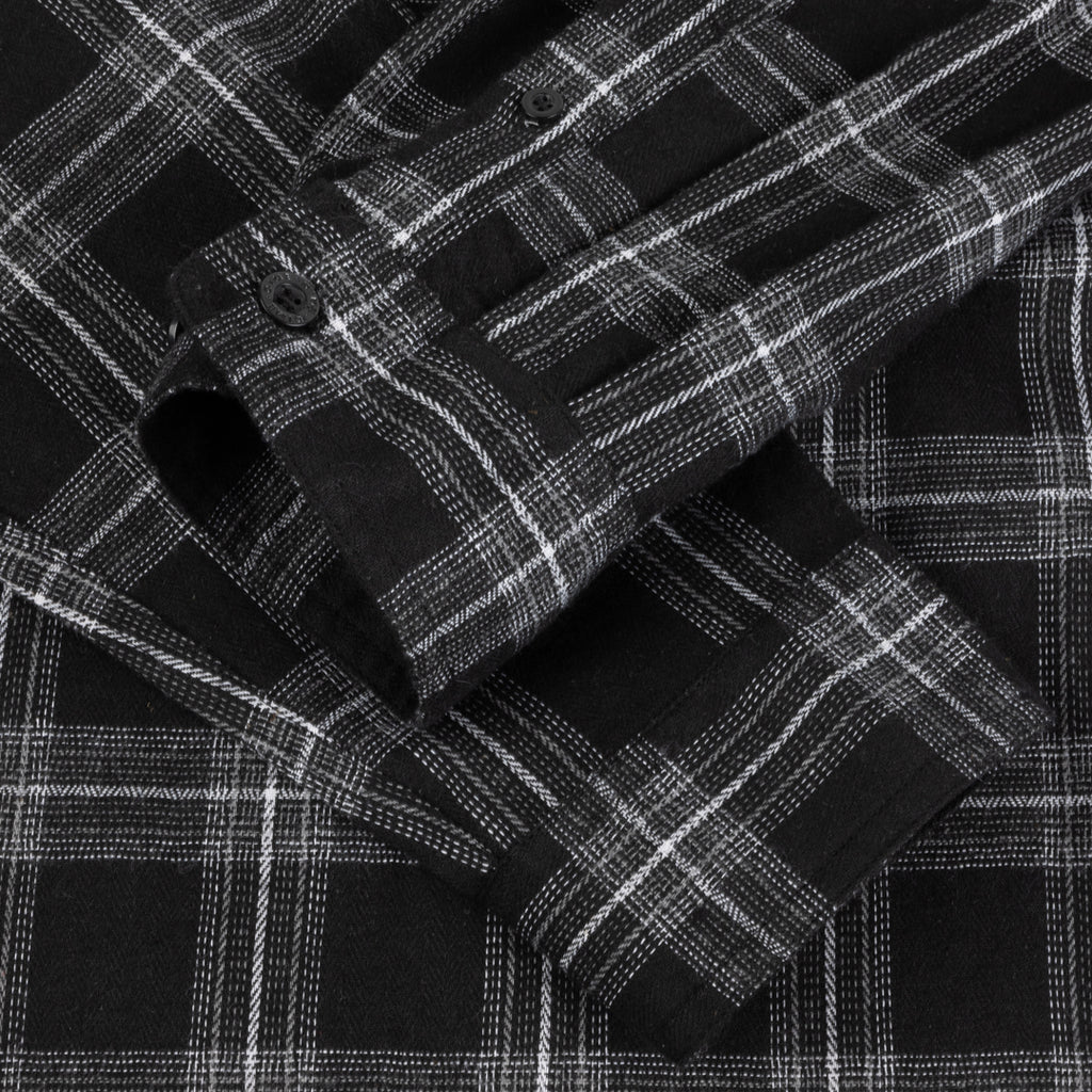 Dime Plaid Flannel Shirt - Black