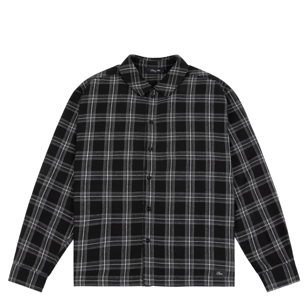 Dime Plaid Flannel Shirt - Black