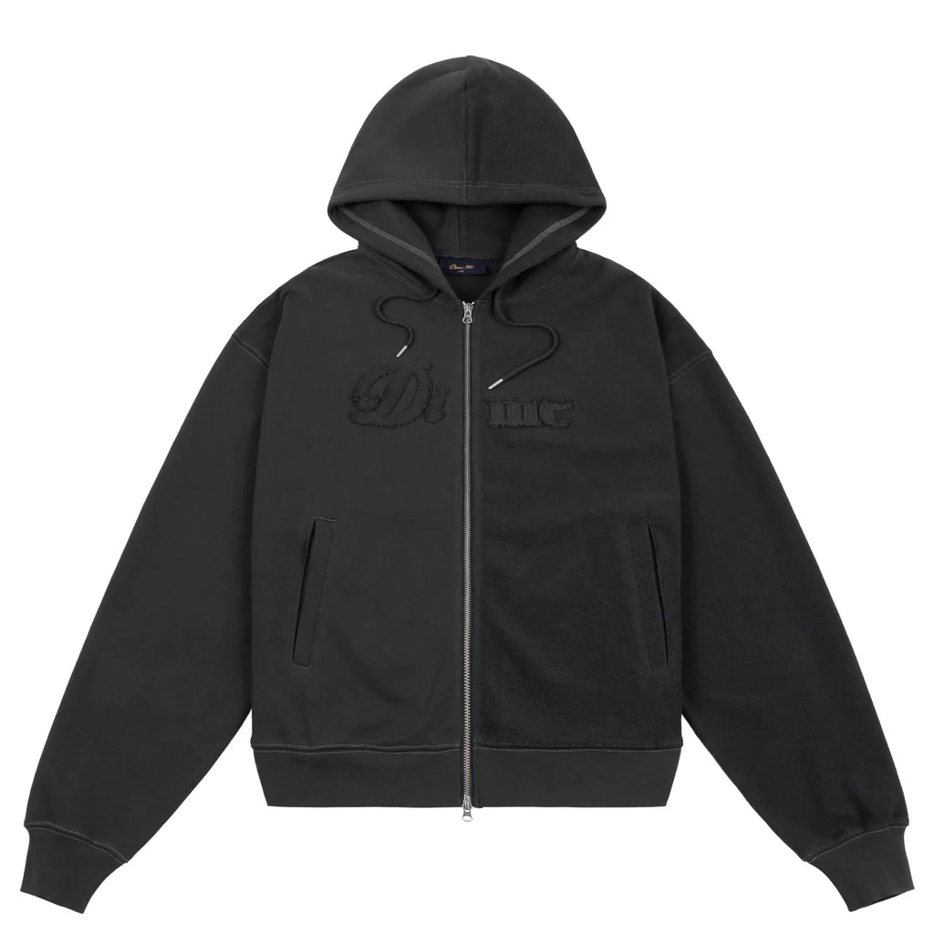 Dime Reverse French Terry Zip Hood - Vintage Black