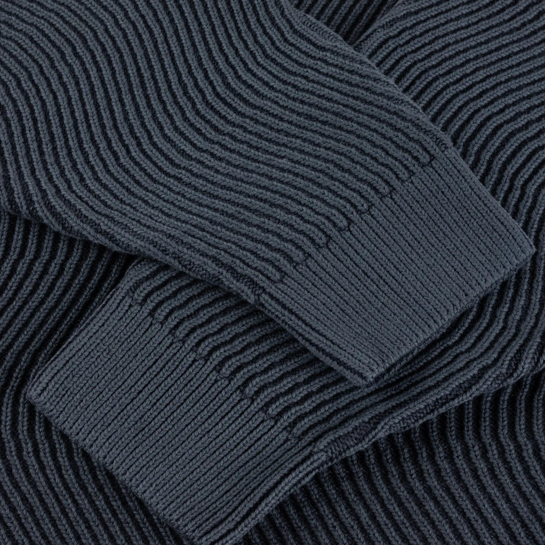 Dime Wave Knit Sweater - Navy