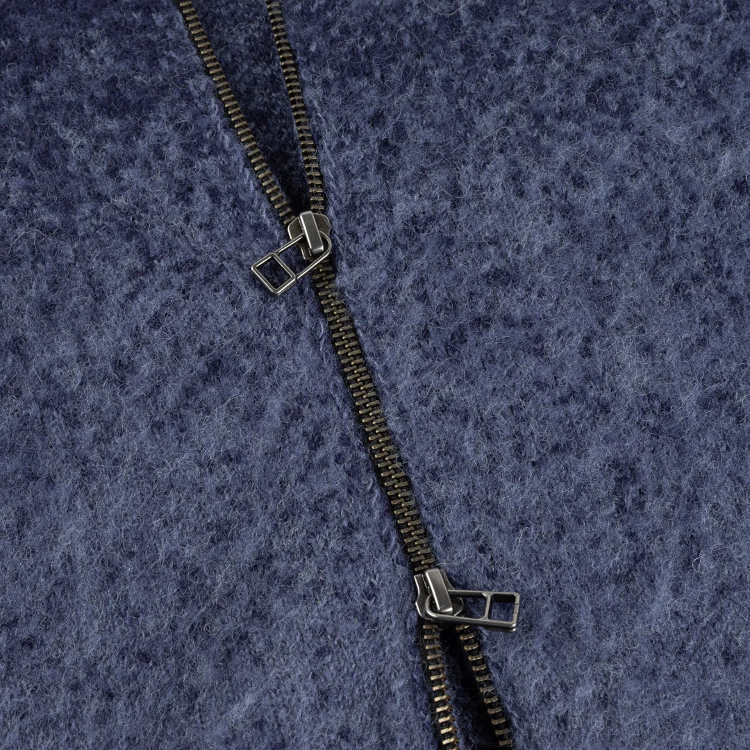 Dime Mohair Double Zip Knit - Midnight Blue