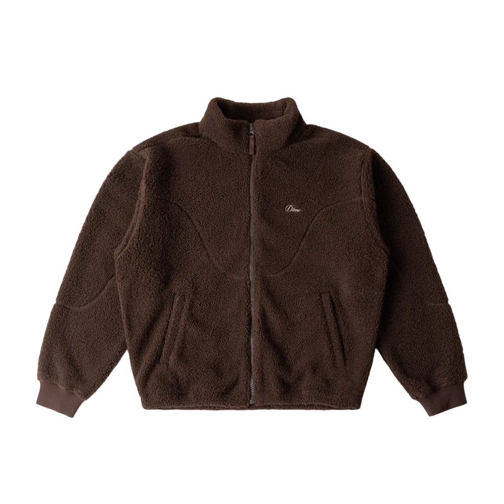Brown fleece jacket on a white background