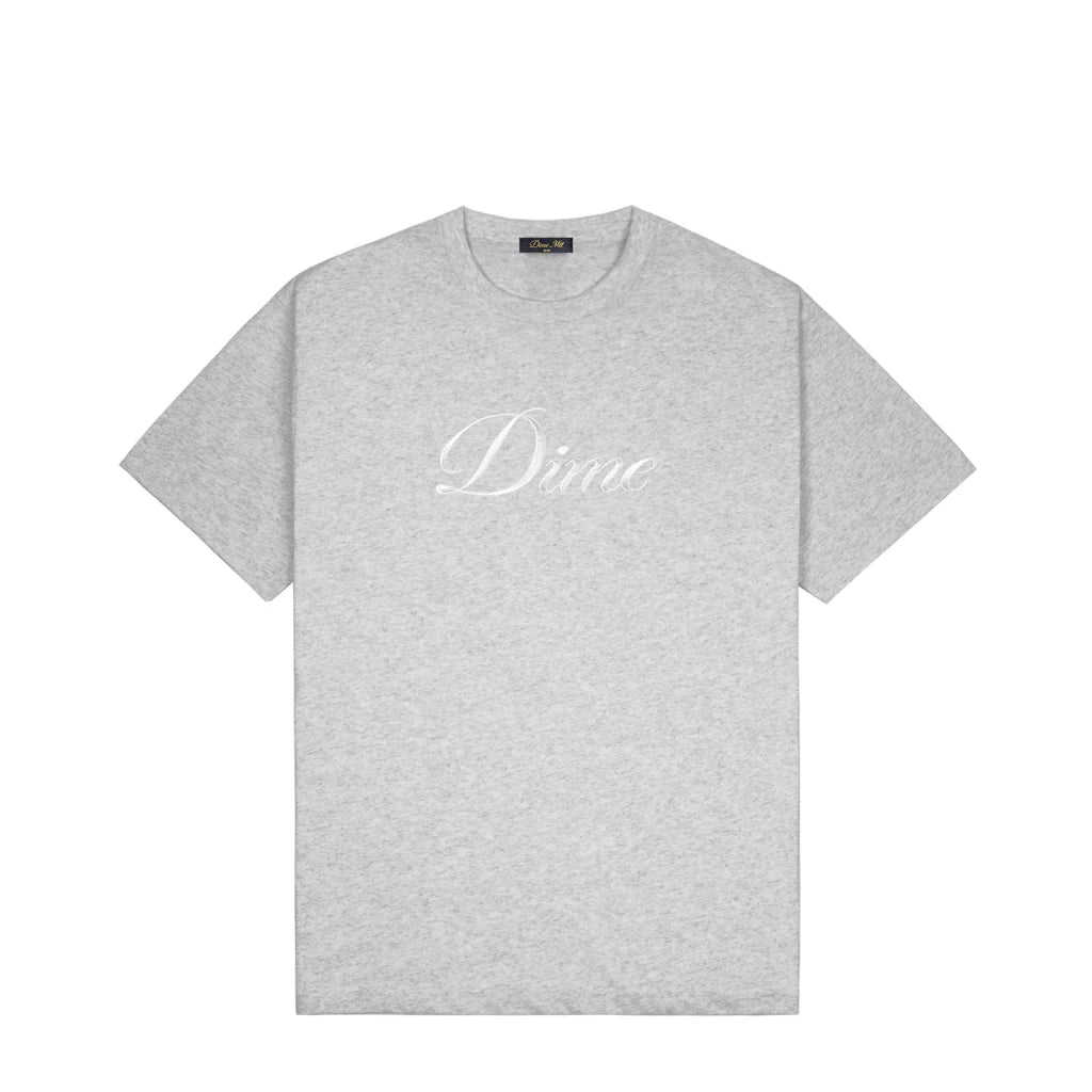 Dime Cursive T-Shirt - Heather Grey