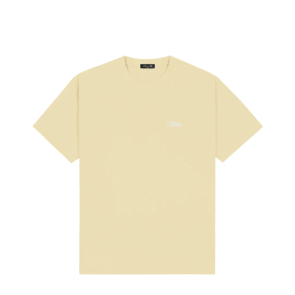 Dime Cursive Small Logo T-Shirt - Cloud Cream