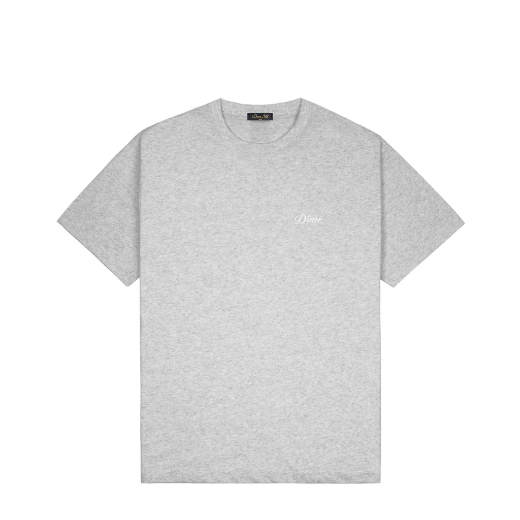 Dime Cursive Small Logo T-Shirt - Heather Grey