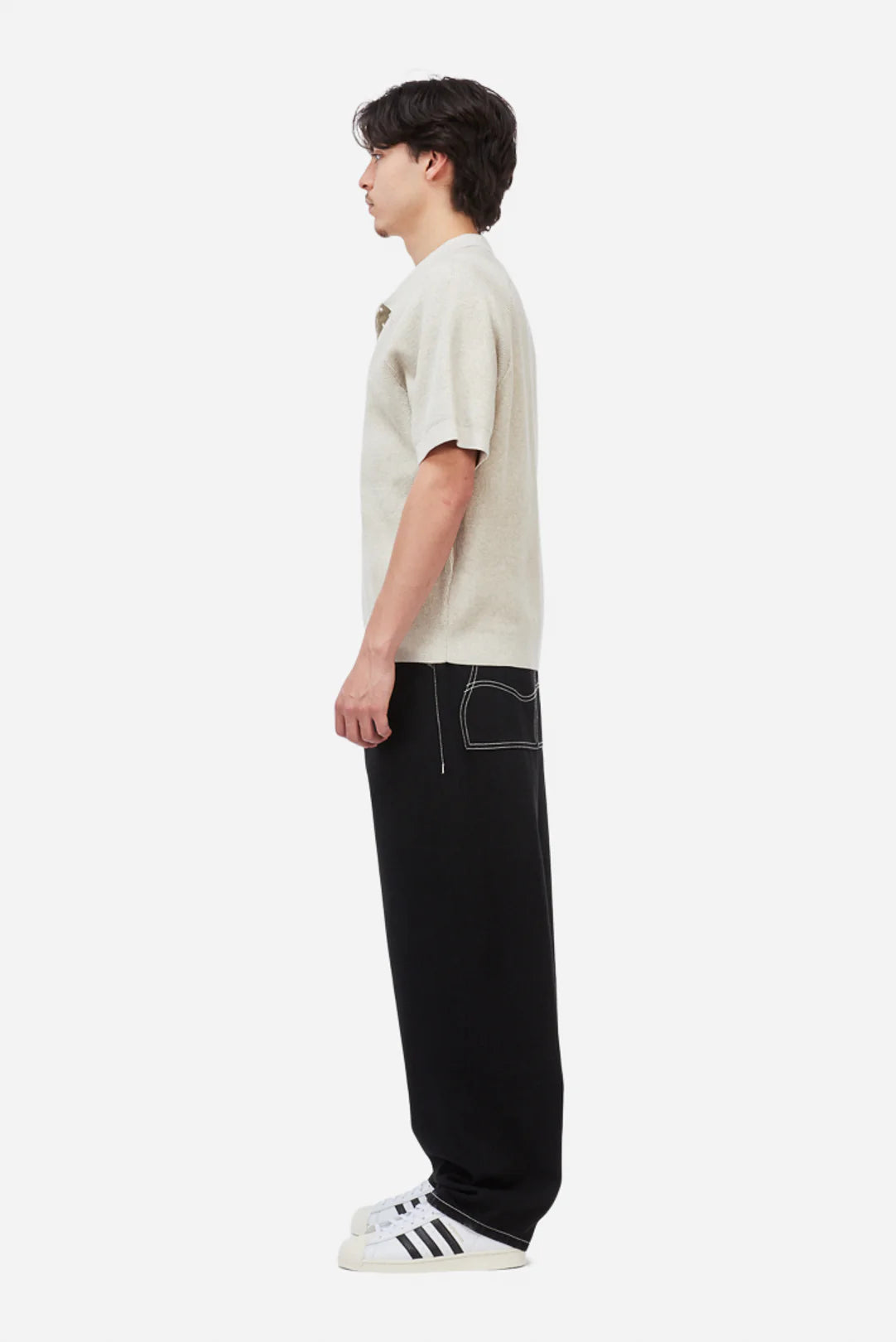 Dime Cable Knit Polo - Oatmeal