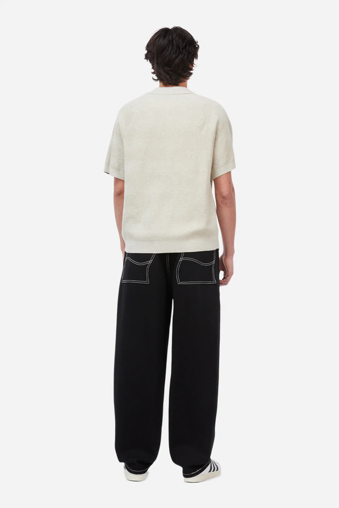 Dime Cable Knit Polo - Oatmeal