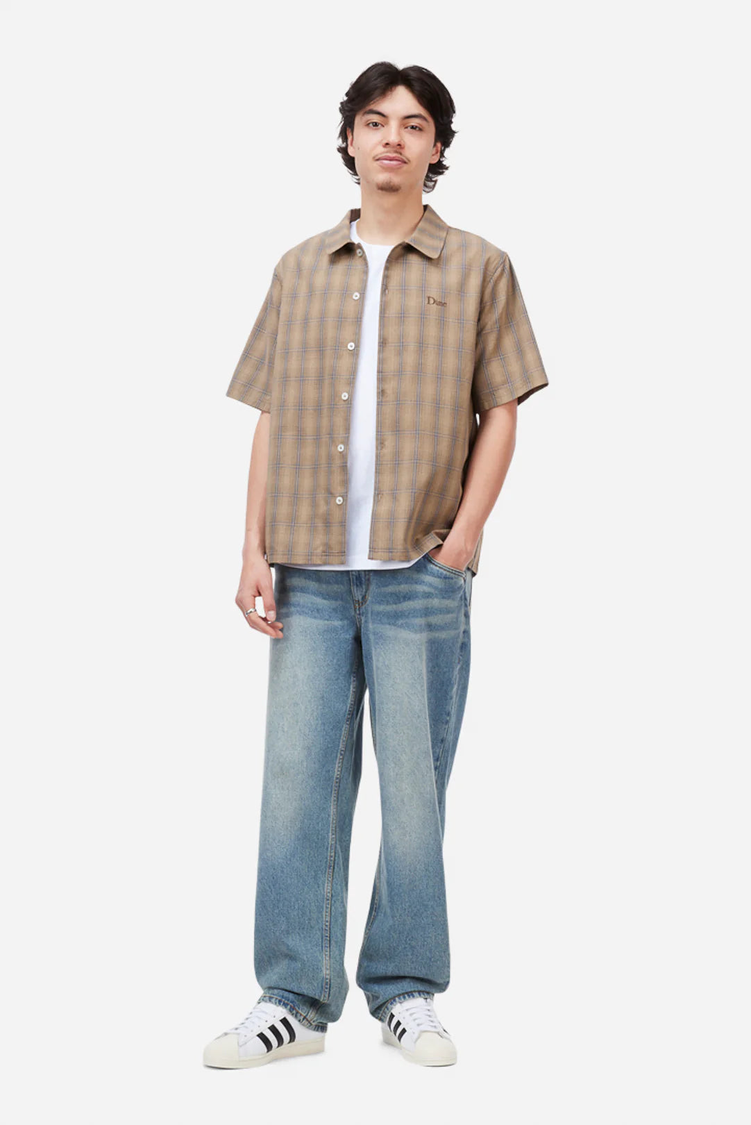 Dime Plaid Button up Shirt - Brown