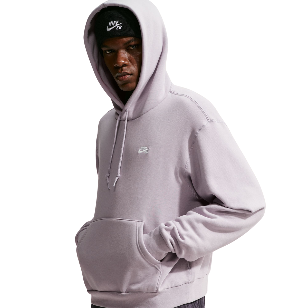 Nike SB HOODIE - SILVER LILAC/WHITE