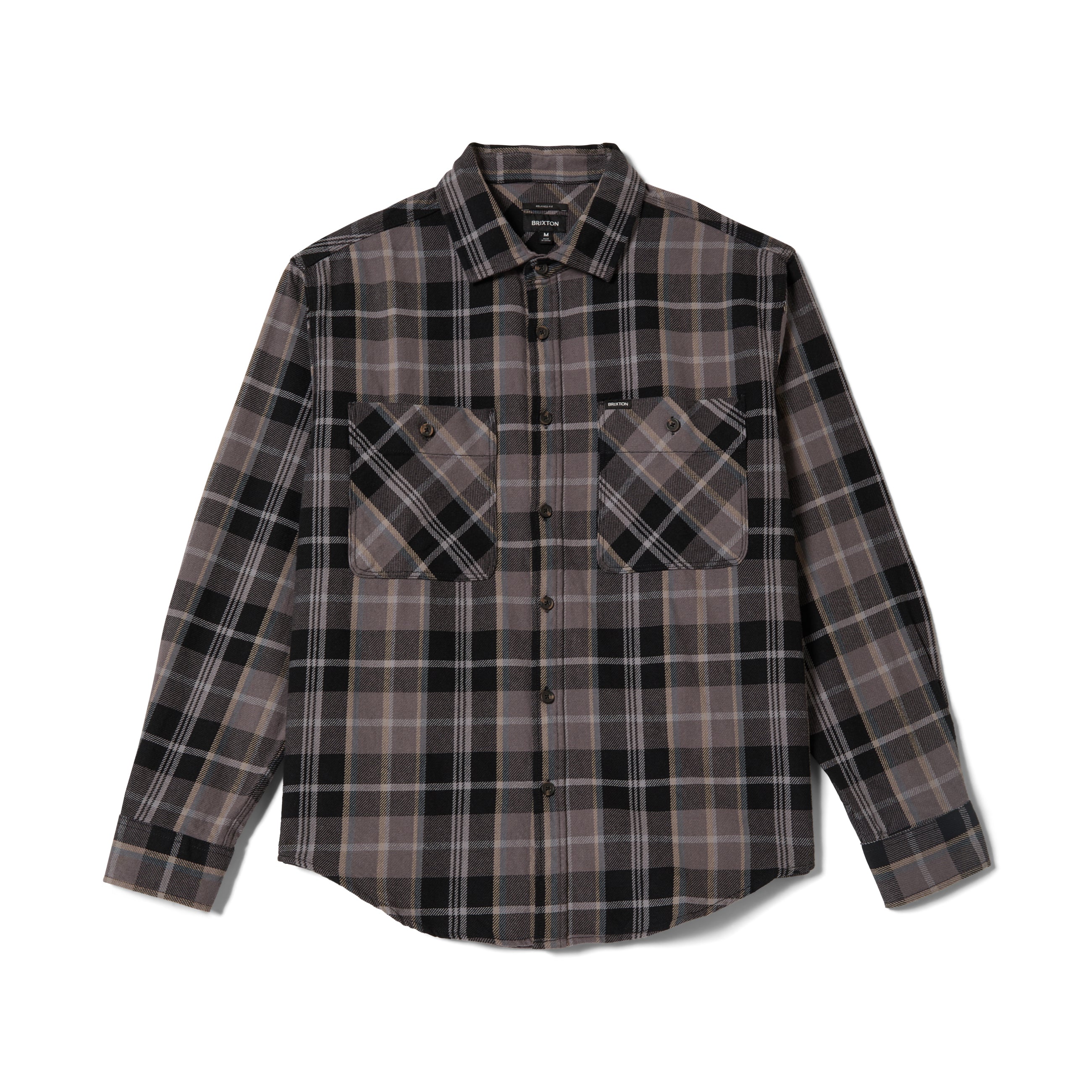 Brixton Vintage Wash Flannel - Black/Charcoal Beige/Slate