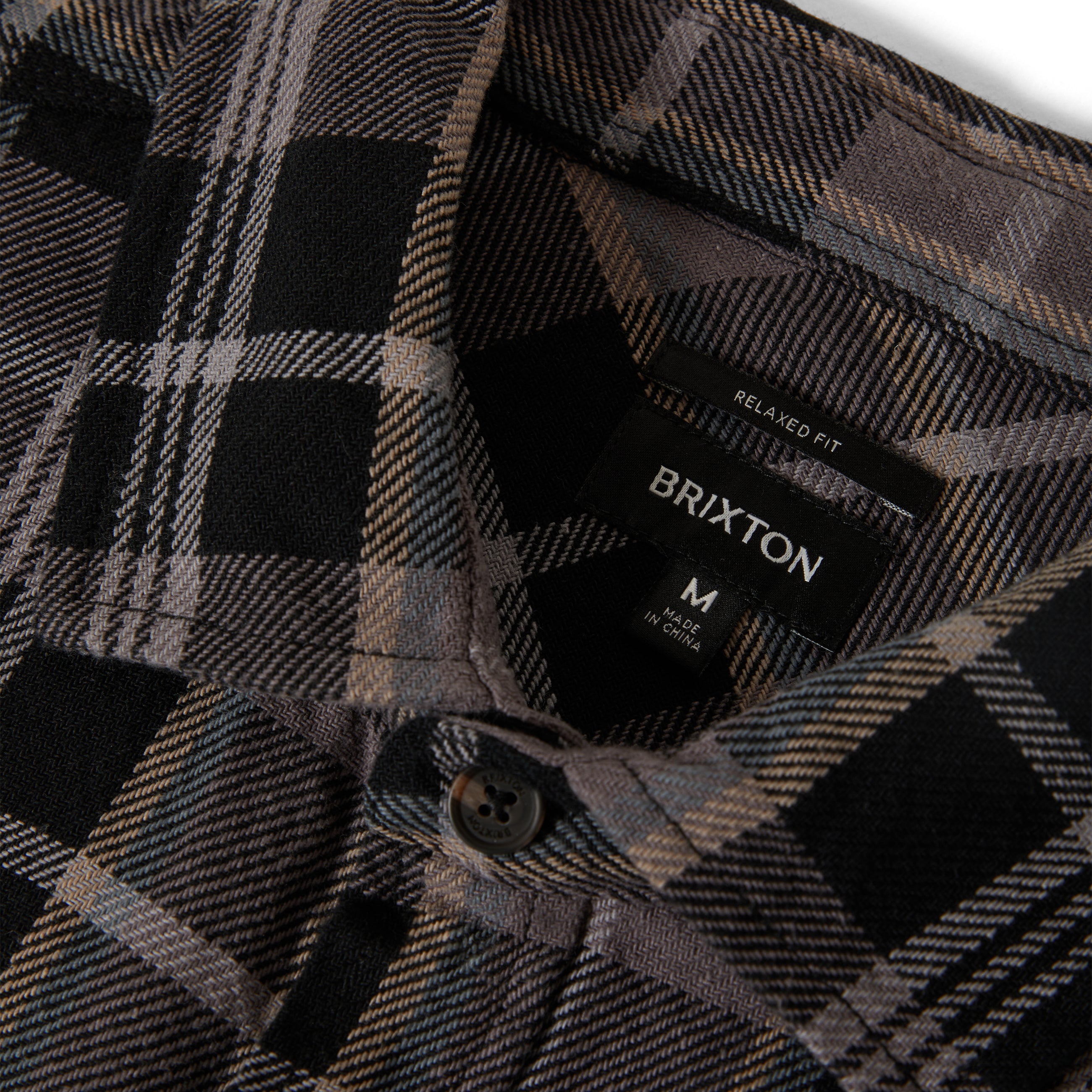 Brixton Vintage Wash Flannel - Black/Charcoal Beige/Slate